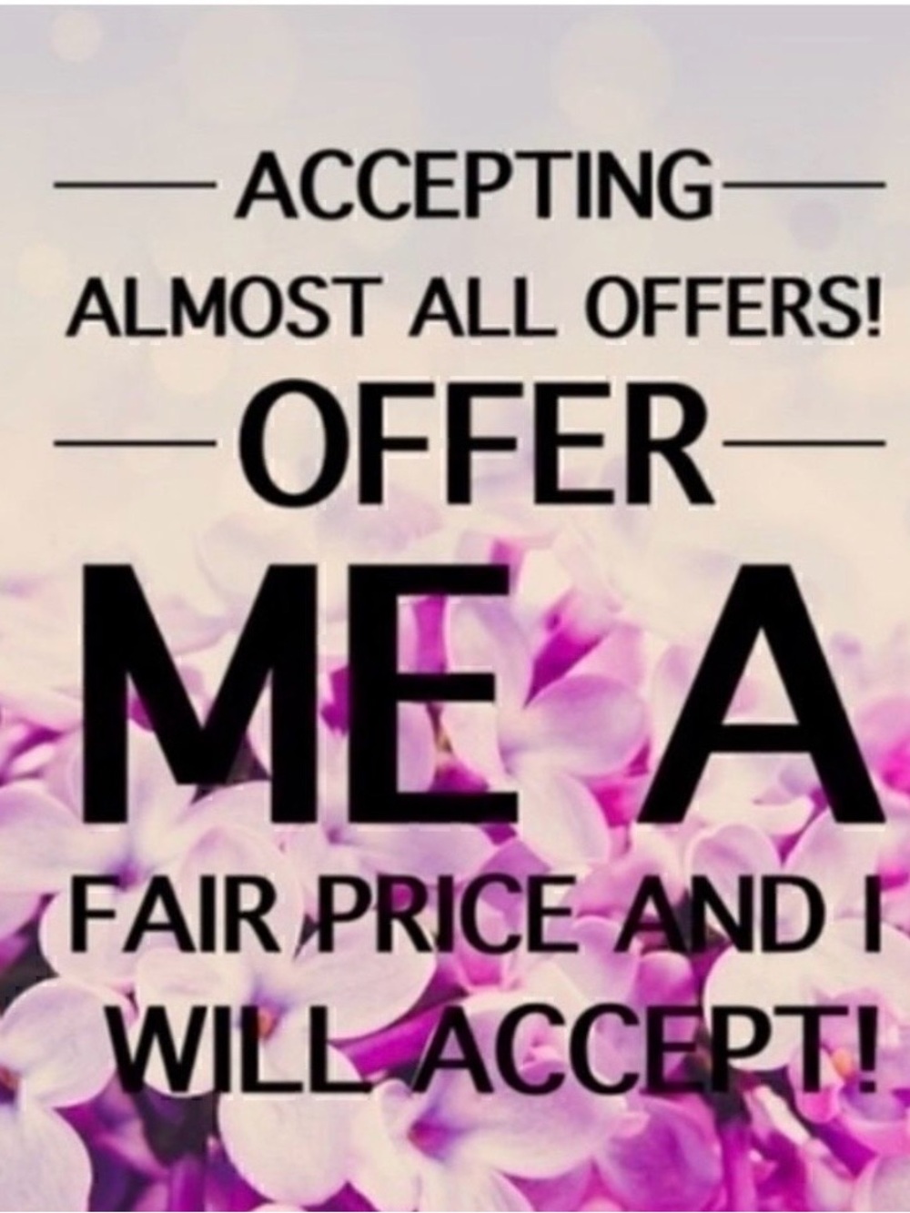 Floral 'Offer Me A Fair Price' Wall Art Print - Pink